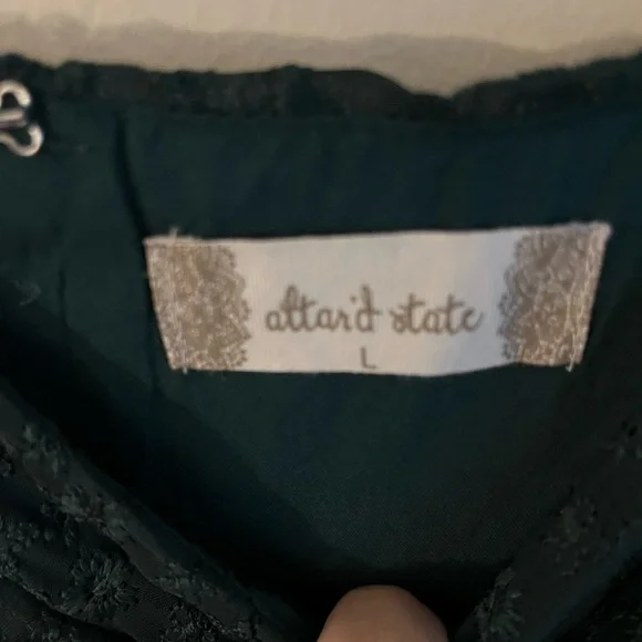 NWT Altar'd State Deep Green Textured Dress - Picture 2 of 3